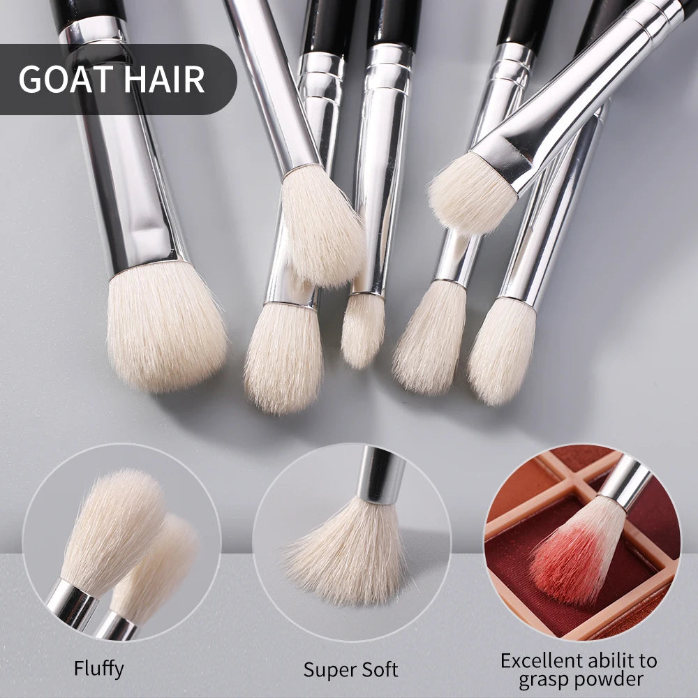 BEILI Black 10-19Pcs Makeup Brushes Natural Synthetic Hair Eyeshadow Blending Eyeliner Makeup Brush Set