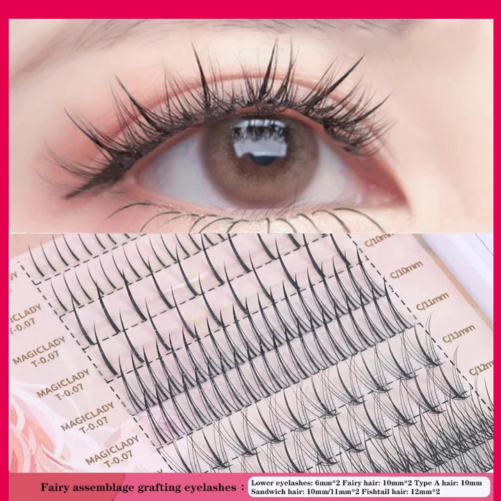 Anlinnet 3D A/M Shape Individual Eyelash Extension  Individual Fairy Angel Eye Lash Extensioin False Mink Lash Make Up