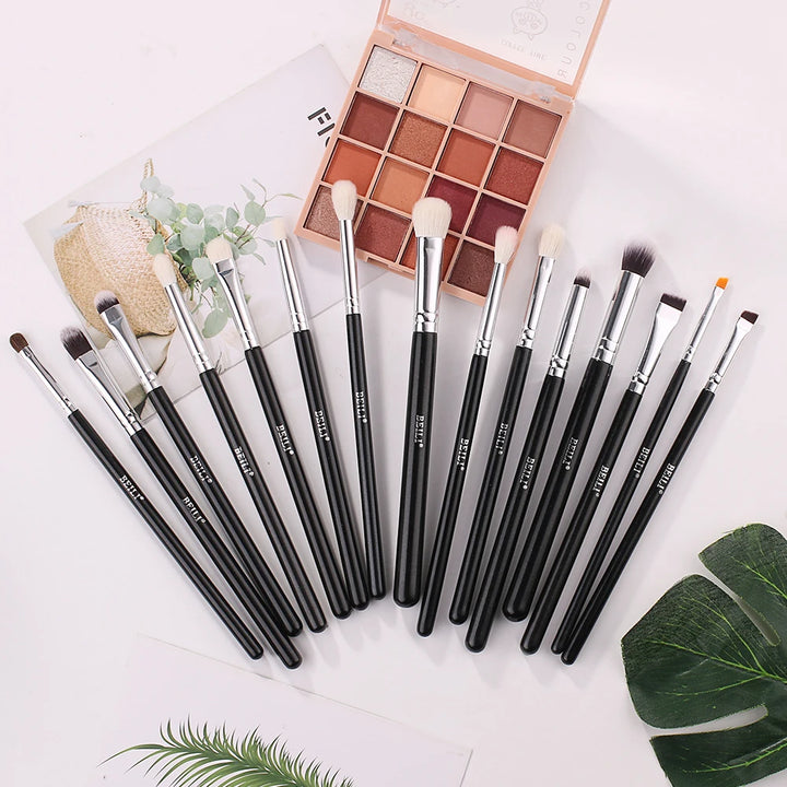 BEILI Black 10-19Pcs Makeup Brushes Natural Synthetic Hair Eyeshadow Blending Eyeliner Makeup Brush Set