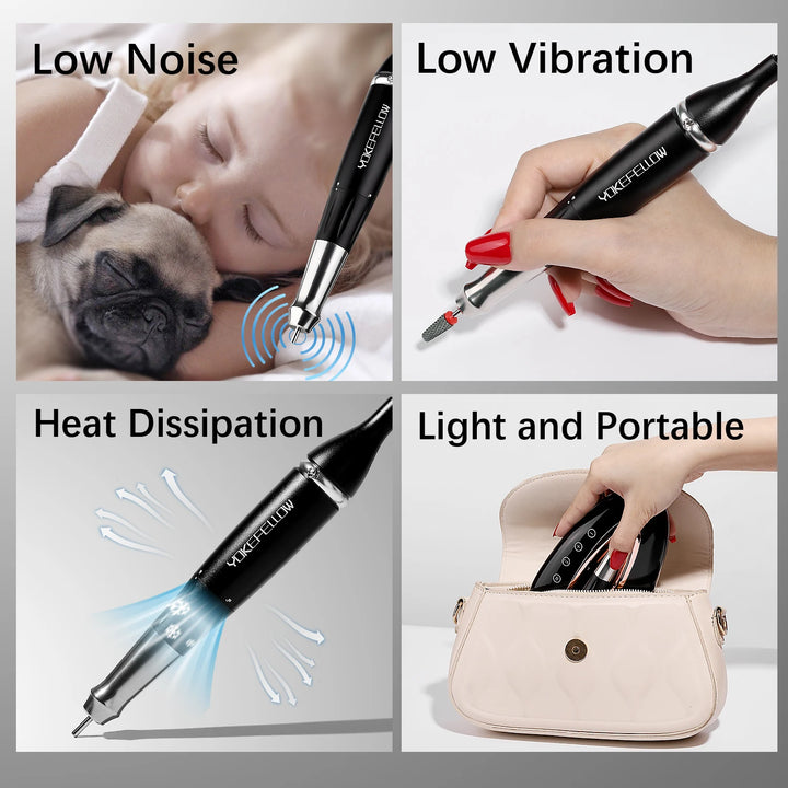 Electric Nail Drill Machine 40000RPM Brushless Motor Nails Sander For Gel Removing With Auto Pause Nail Salon Polisher Equipment